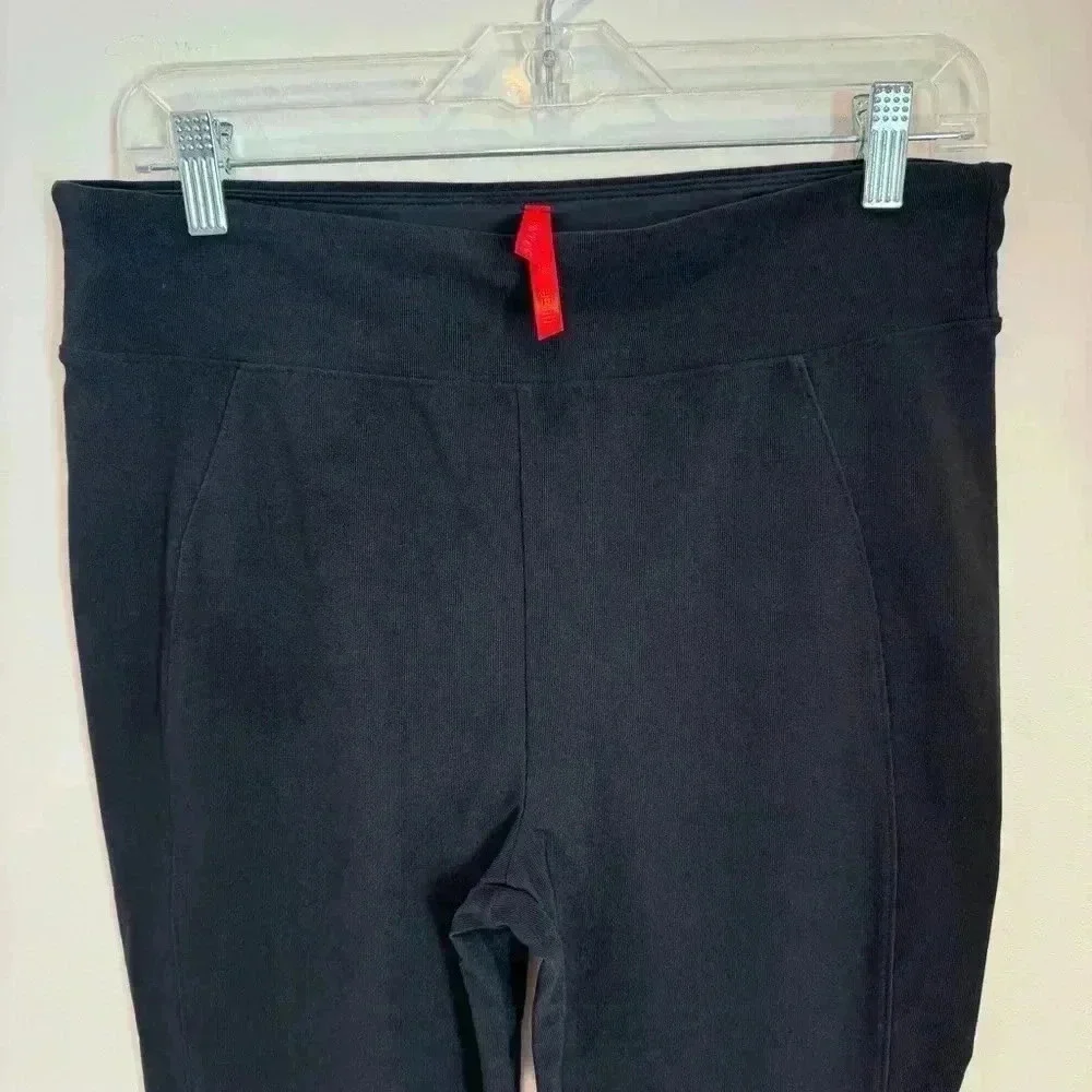 Spanx Micro Rib Knit Control Top Skimmer Leggings in Black Pants Women's Size XL
